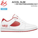 【正規取扱店】エス 'es スニーカー スケートシューズ メンズ アクセルスリム ACCEL SLIM × GO SKATEBOARDING DAY ホワイト レッド 2023AW 23FALL snk【靴】2309trip
