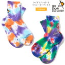 ゴースローキャラバン go slow caravan 靴下 メンズ レディース タイダイジャガードクウォーターソックス 22-25cm 25-28cm 3229...