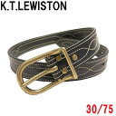 【未使用◆ALDEN代理店】KTルイストン 肉厚レザー ステッチ ベルト 黒 ブラック 30/75 XS K.T.Lewiston / アメカジ