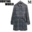 【未使用◆イギリス製】ハンティングワールド ウール コート M チェック チャコールグレー系 HUNTING WORLD