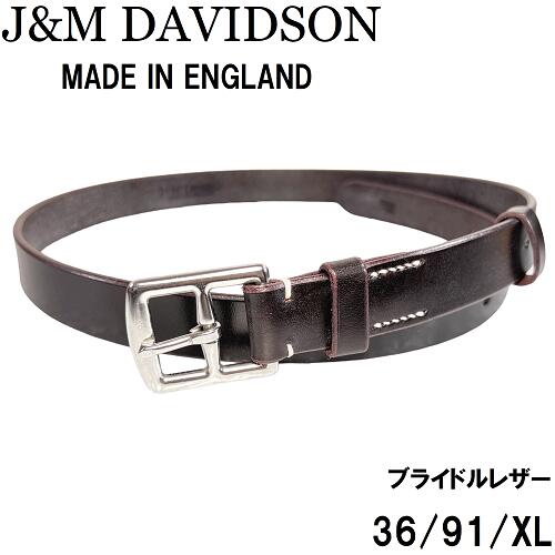 ジェイ＆エム デヴィッドソン 【未使用◆イギリス製◆定価28600円】J&M デヴィッドソン ブライドルレザー ナローベルト 36 XL 焦げ茶 ダークブラウン 2 J&M Davidson