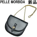 【未使用】PELLE MORBIDA ペッレモルビダ VELA ヴェーラ 2WAY チェーンストラップ ショルダーバッグ クラッチ 黒 ブラック ミニバッグ レザー