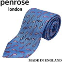 【新品◆英国製◆リッチな光沢感】Penrose london ペンローズ ロンドン シルク ネクタイ ペイズリー ドットブルー ダークレッド ライトイエロー 青 赤 黄 7