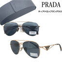 【新品】PRADA プラダ サングラス ティアドロップ メタル 三角プレート ゴールド ブラック 黒 金SPR 73ZS SVF09T(4)