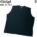 【新品】GICIPI ジチピノースリーブ コットン カットソー3 M相当 ゆったりサイズ ブラック 黒 タンクトップビッグシルエット オーバーサイズ