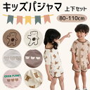 キッズパジャマ 夏 半袖 子供 ルームウェア セットアップ 寝巻 上下セット 女の子 男の子 男女兼用 くすみカラー 韓国 風 子供 上下セット おしゃれ 子供...