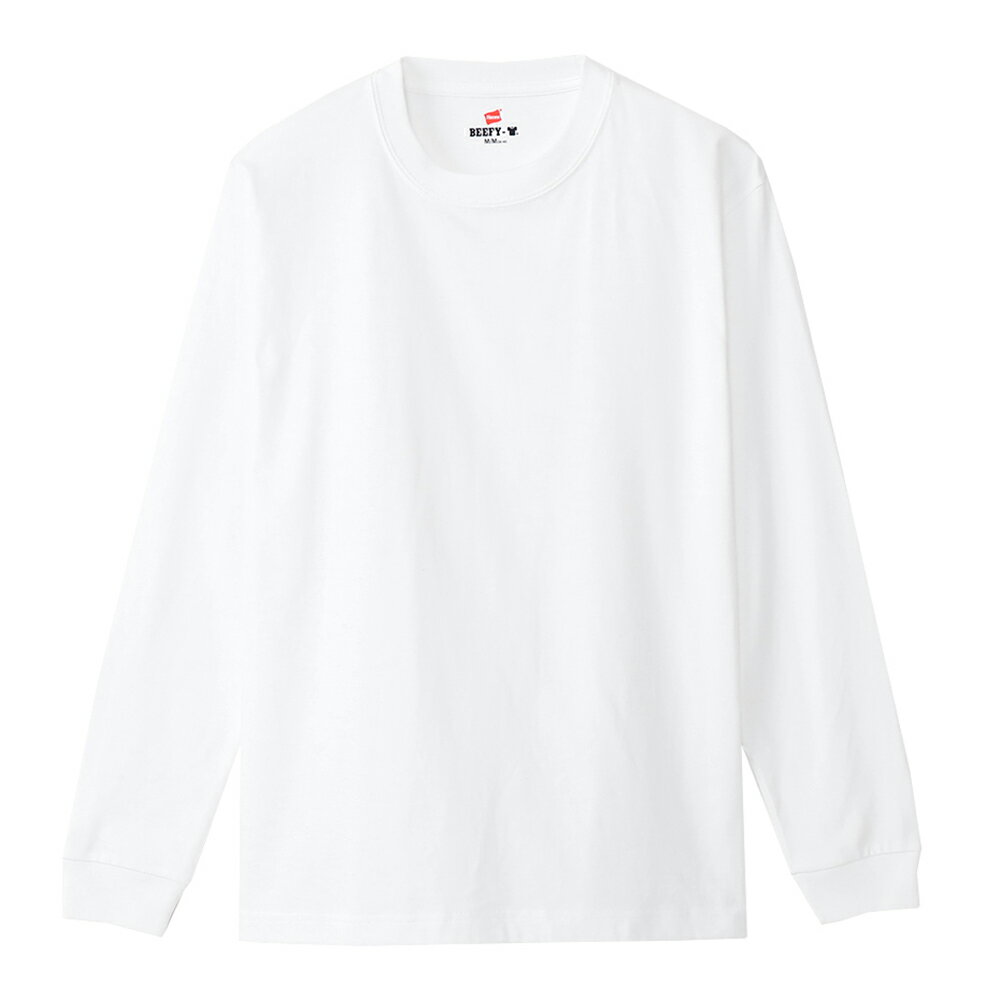 Tシャツ ヘインズ Hanes ビーフィーTシャツロングスリーブ ホワイト 白 H5186-010 メンズ レディース