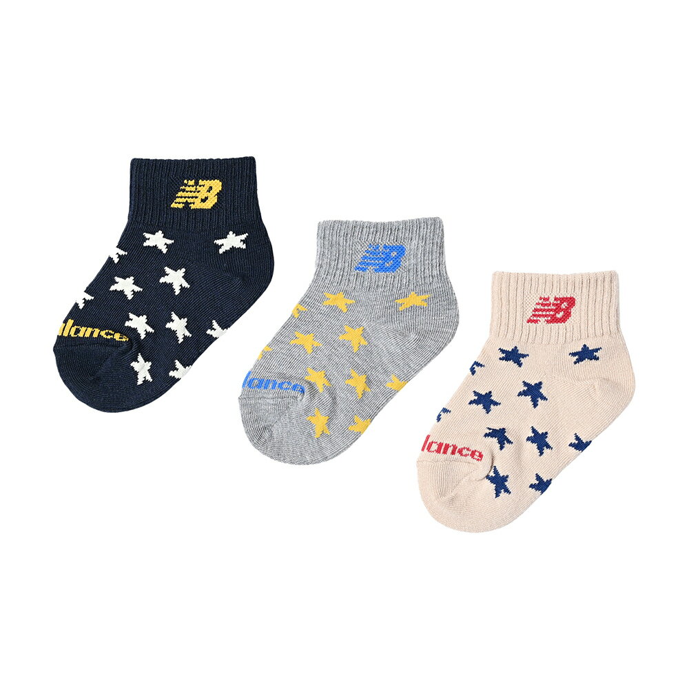 Rakuten - 靴下 ニューバランス NEW BALANCE ボーイズ3Pソックス アソートカラー LAS55648-AS2 NB キッズ シューズ 靴 26SS