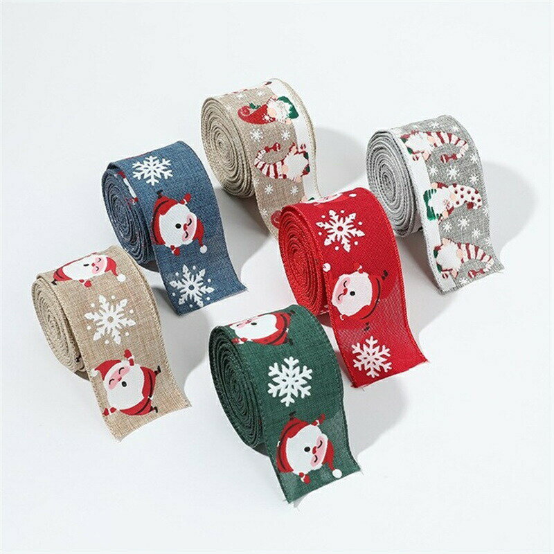 2m*2巻クリスマスリボンテープクリスマスツリー飾りナチュラルラッピング飾り巻きヒイラギ柊ワイヤーリ..