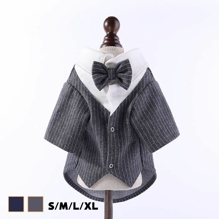 犬服ドッグウェアタキシードペット服ストライプ猫犬兼用（s-xlサイズ）小型犬中型犬新郎写真撮影道具結婚式お祝い記念パーティー制服海外通販