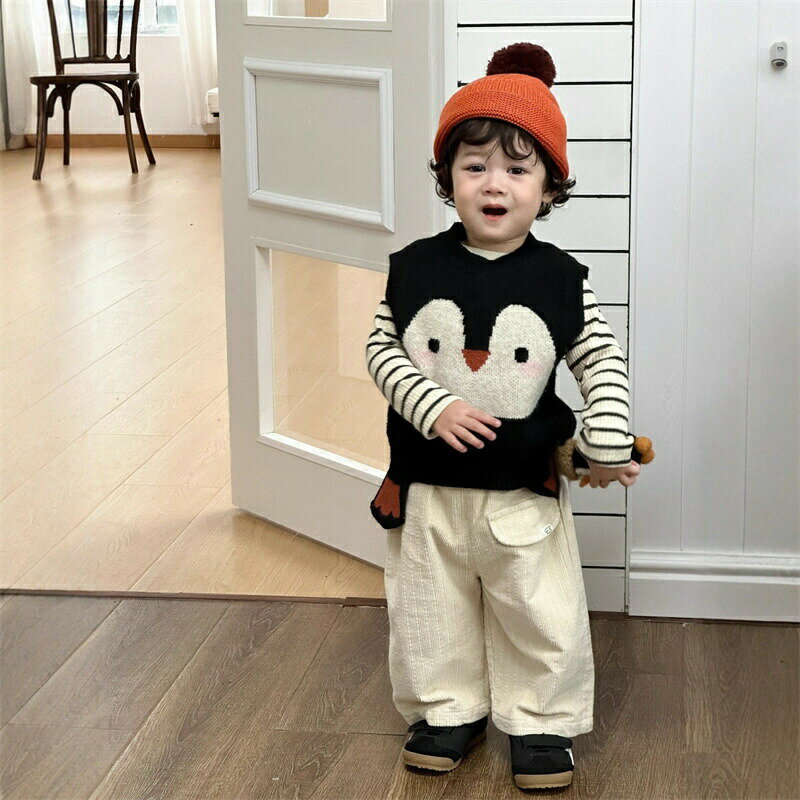 ニットペンギンpenguinベストスクール丸首キッズ子供子供服キッズ服女の子ガールズ男の子ボーイズかわ..