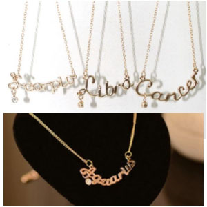 レディース星座ネックレス12星座のロゴがキュートなアクセサリー人気のネームネックレス風デザインスト..