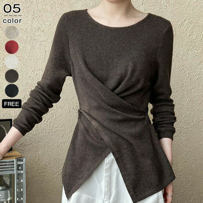 ニット セーター レディース ケ一ブル ニットセーター クルーネック スリット ハイゲージニット ショー..