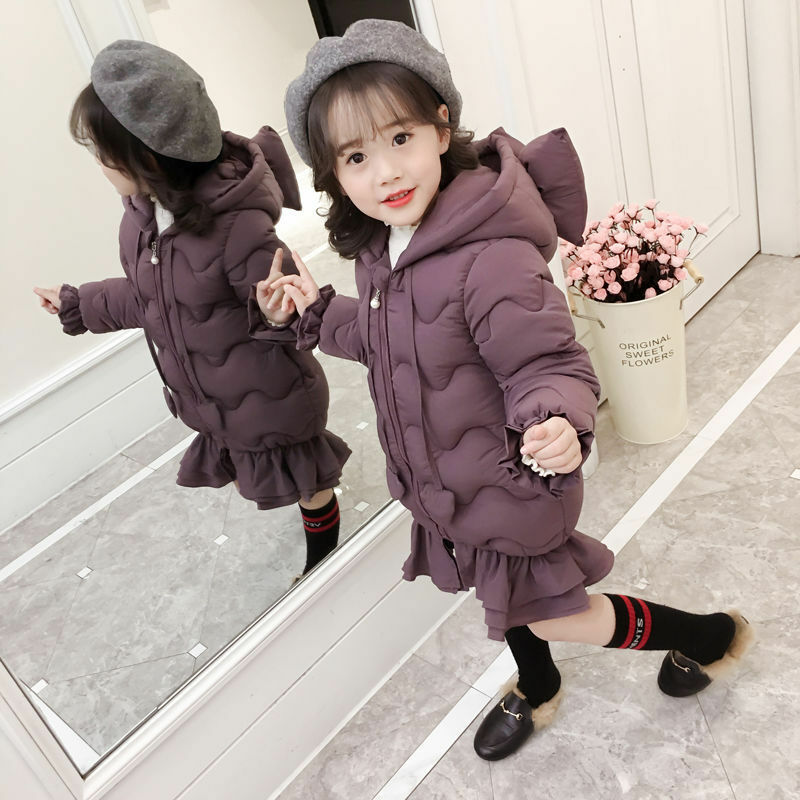 ダウンコート キッズ ダウンジャケット 子供服 中綿コート こども ジャケット キッズコート 女の子 可愛い 秋冬 防寒着 暖かい お出かけ 通園 通学 雪遊び(4)