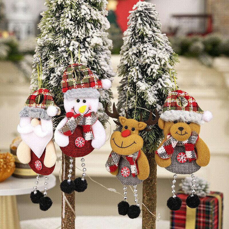 クリスマス 装飾品 4個セット サンタ ミニオーナメント クリスマスツリー 布製 小物 ギフト 吊り ...