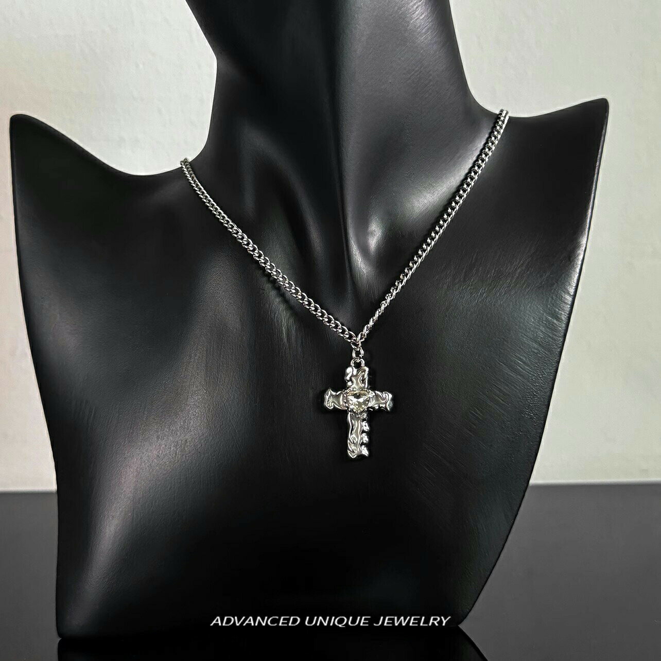 チェーンネックレス クロス ショットネックレス レディース ネックレス キラキラ パンク おしゃれ ブラック セクシー アクセサリー アジャスター付 Punk ファッション