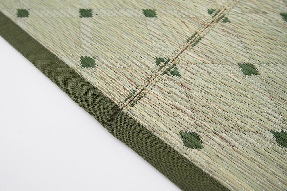【メーカー直送品】国産 い草風上敷き ダイヤ 本間2帖 約191×191cm 抗カビ 消臭 い草100％ 綿100％ 袋織 丈夫 上質 キズ防止 畳 抗菌 防臭 ラグ カーペット ホットカーペット対応 和風敷物 柄上敷き 洋室 和室 通年使用 日本産 h41237 新生活