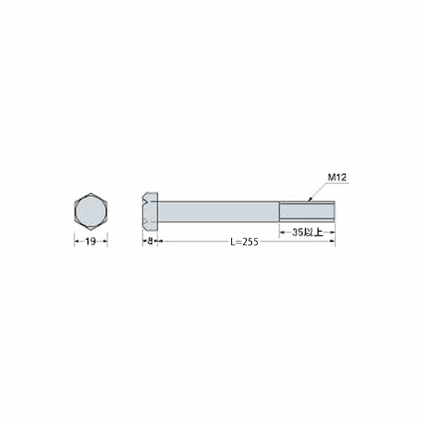 タナカ ステン六角ボルトM12 M12×255mm 50本 441-4255 基礎 内装 構造金物 土台