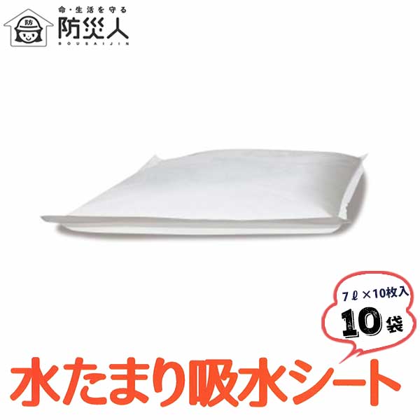 第一衛材 防災人 水たまり吸水シート7L BMS-001 （10枚×10袋） 100枚 防災人 応急処置 雨漏りや急な水漏れ対策に 使い捨て 簡単 安心の吸収力 日本製