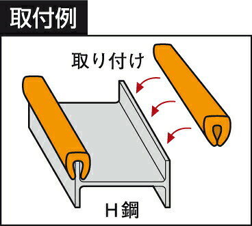 H鋼養生材 10本 H綱に取り付け・カット自在・ワンタッチ施工・保護材・緩衝材カバー