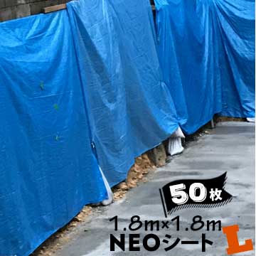 樂天商城 - 萩原工業 HAGIHARA ブルーシート 厚手 NEO L/大きく畳んだ簡易包装 #3000 1.8m×1.8m 50枚