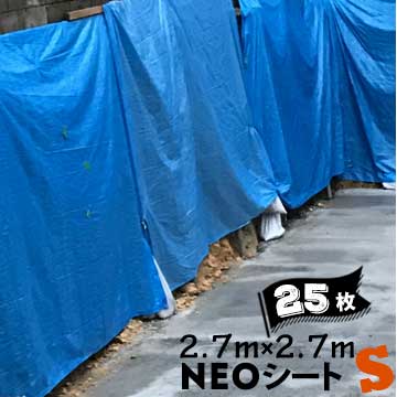 樂天商城 - ブルーシート 厚手 萩原 NEOシート S #3000 ホームセンター向け 輸入品 2.7m×2.7m 25枚