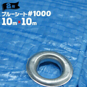 萩原工業 HAGIHARA 輸入 ブルーシート 薄手 1000 10m×10m 2枚