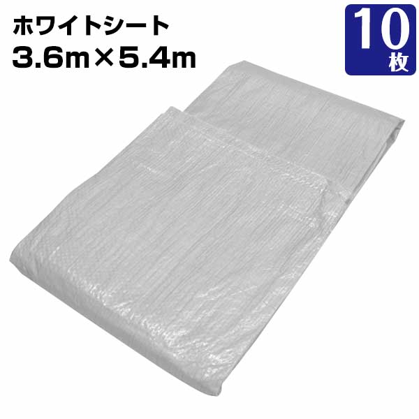 樂天商城 - ホワイトシート 3.6m×5.4m＃1000相当 10枚 薄手 養生 ハトメ付 建築現場 足場養生 家具養生 塗装工事 DIY レジャーシート 風除け リフォーム 181220010