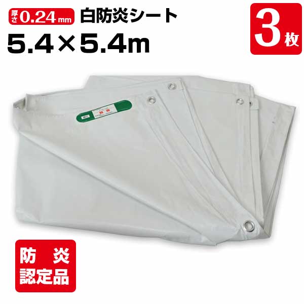 樂天商城 - 白防炎シート 5.4×5.4m 厚み約0.24mm 3枚 450P 養生 消防庁認定商品 建設 工事現場用 野積みカバー 塗装作業 輸入品 141261090