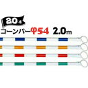 サンコー コーンバー Φ54 2.0m 白ベース カラー 20本 赤白/青白/緑白/黄白 三甲