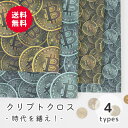 【50cmから10cm単位】 オックス 《クリプトクロス - 時代を繕え!-》M fabric オリジナル 生地 布 日本製 個性的 手作り 手芸 オックス ビットコイン柄 ココゾ コイン柄 ハンドメイド 女の子 ファブリック かわいい 男の子 布地 送料無料 商用利用可