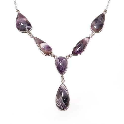 ヴィンテージネックレス　天然石　アメジスト　アンティーク　アクセサリー　【海外直輸入USED品】