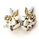 ヴィンテージイヤリング AliceCaviness ガラスの花 Vintage・ヴィンテージジュエリー アンティーク コスチュームジュエリー アクセサリー 【海外直輸入USED品】