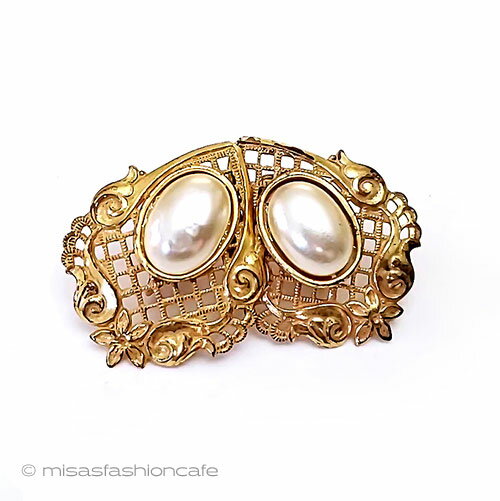 ミリアムハスケル　イヤリング　Miriam Haskell 　パール　 Vintage・ヴィンテージジュエリー　アンテ..