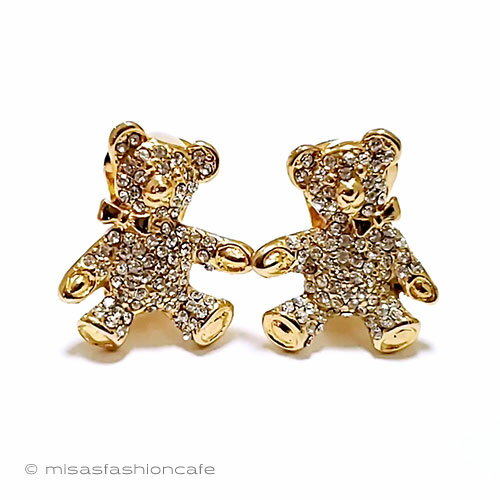 ヴィンテージジュエリー　テディベア　イヤリング　Vintage　antique　アンティーク　コスチュームジュエリー　アクセサリー　ビンテージ　　【海外直輸入USED品】