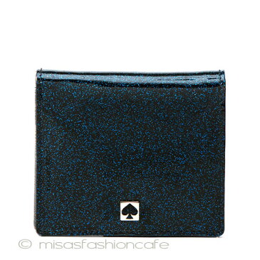 Kate spade ケイトスペード コンパクト・ミニ財布 キラキラ ネイビー グリッター折財布 「glitter mavis street serenade」 結婚式 お呼ばれ クラッチ ミニバッグ用