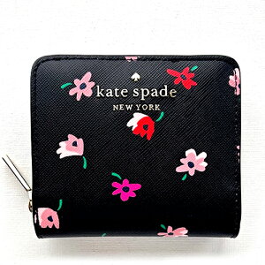 ケイトスペード　Kate spade 　二つ折り財布　フローラル　折財布　さいふ　ミニ財布　コンパクト「staci zip around wallet」プレゼント　ギフト