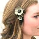 パーティー・ヘアークリップ フラワー カリフォルニア製 お花結婚式 二次会 パーティー ブライダル ヘアアクセサリー ヘアクリップ【レターパックライト可】