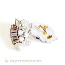 パール&クリスタルの花 イヤリング ブライダル ウエディング ミルクガラス スパークル SPARKL jewelry From USA ヴィンテージ風 結婚式コーデ パーティー