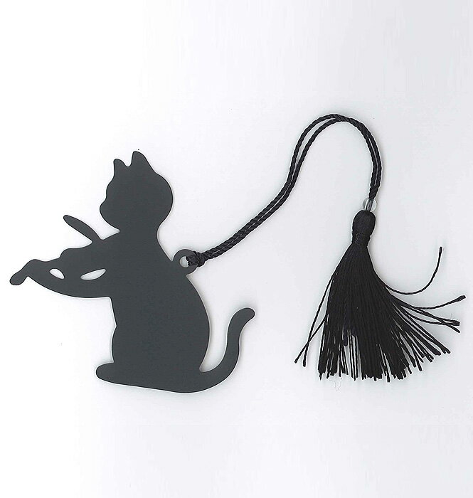 シルエットキャットブックマークバイオリン/ブラック【ミュージック・フォ・リビング/ MUSIC FOR LIVING】【ブックマーク・しおり・猫・ねこ/音楽雑貨...