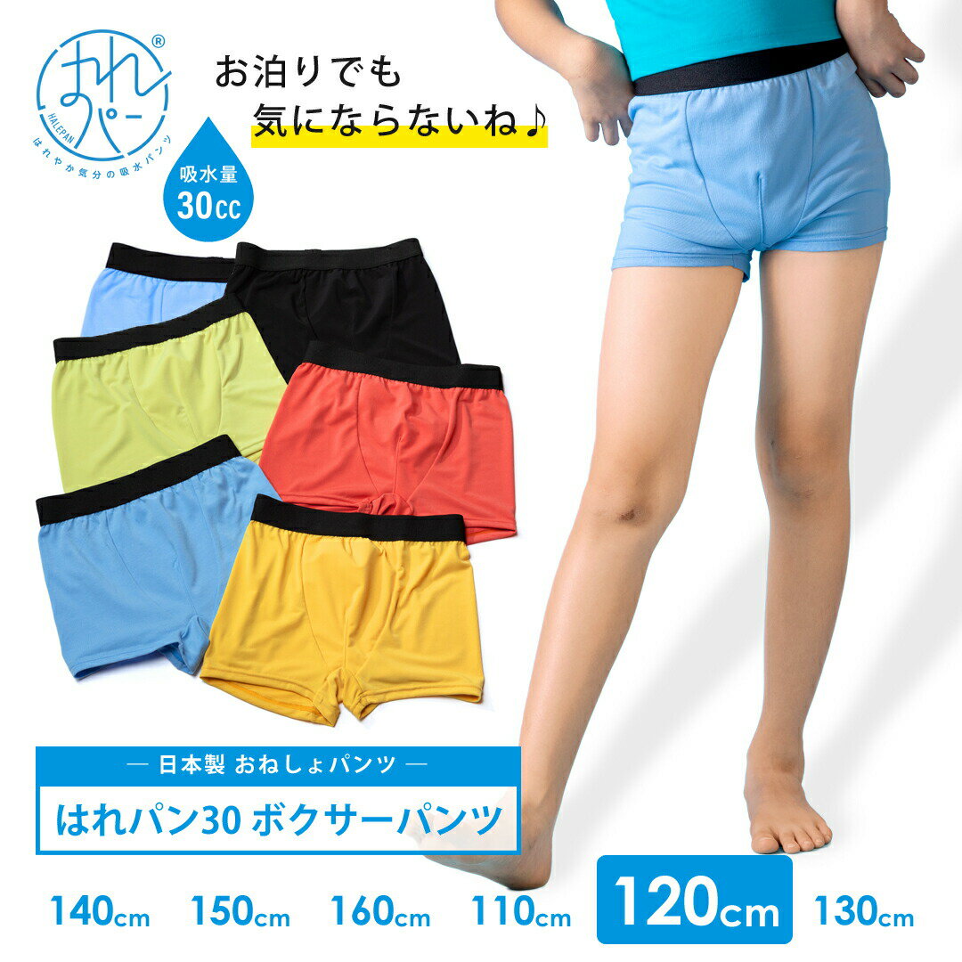 【メール便送料無料】おねしょ 対策 おねしょパンツ 小学生 入園 入学 低学年 ボクサーパンツ 120 トイトレ トイレトレーニング 吸水 防水 染み出し 防止 日本製 はれパン 30ccのサムネイル