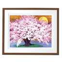 複製画 新品 額入り 障害者 アート 活きる 桜 絵画 インテリア 壁掛け 日本画 花 ジークレー プリマグラフィ 春 飾る絵 プレゼント 障がい者アート 送料無料