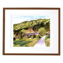 複製画 新品 額入り 障害者 アート 早春の民家 絵画 インテリア 壁掛け 油絵 風景画 ジークレー プリマグラフィ 飾る絵 プレゼント 障がい者アート 送料無...