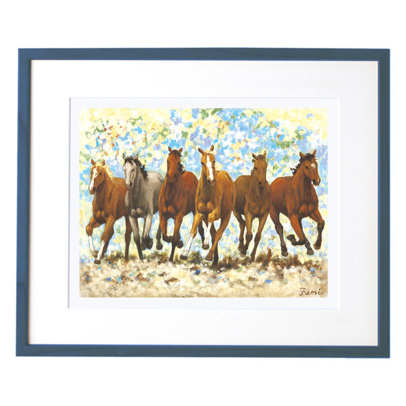 複製画 新品 額入り 障害者 アート GO AHEAD 馬 絵画 ジークレー プリマグラフィ 飾る絵 インテリア 壁掛け 油絵 プレゼント 障がい者アート 送料...