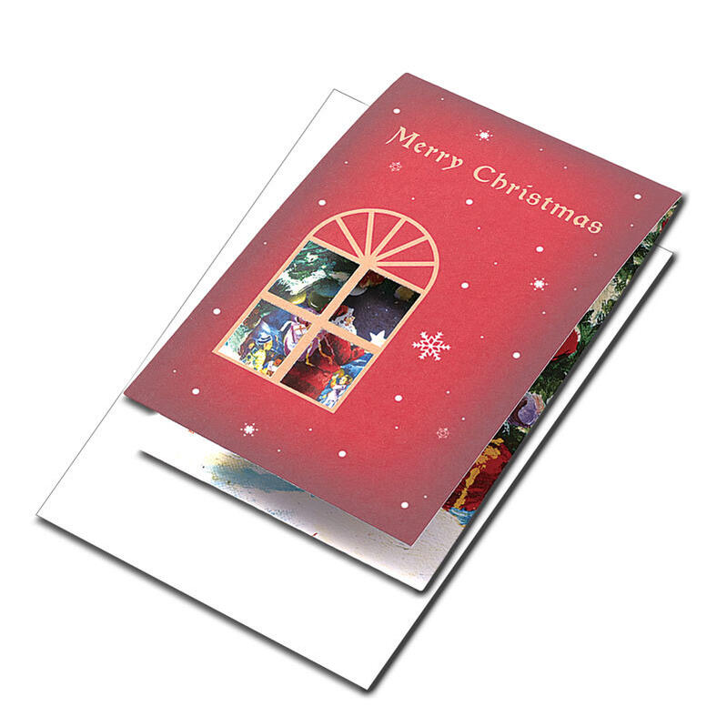 クリスマスカード お祝い 感謝 ありがとう 定形 封筒つき 赤と金で高級感 グリーティングカード 障がい者アート ポイント消化 【 39ショップ 】