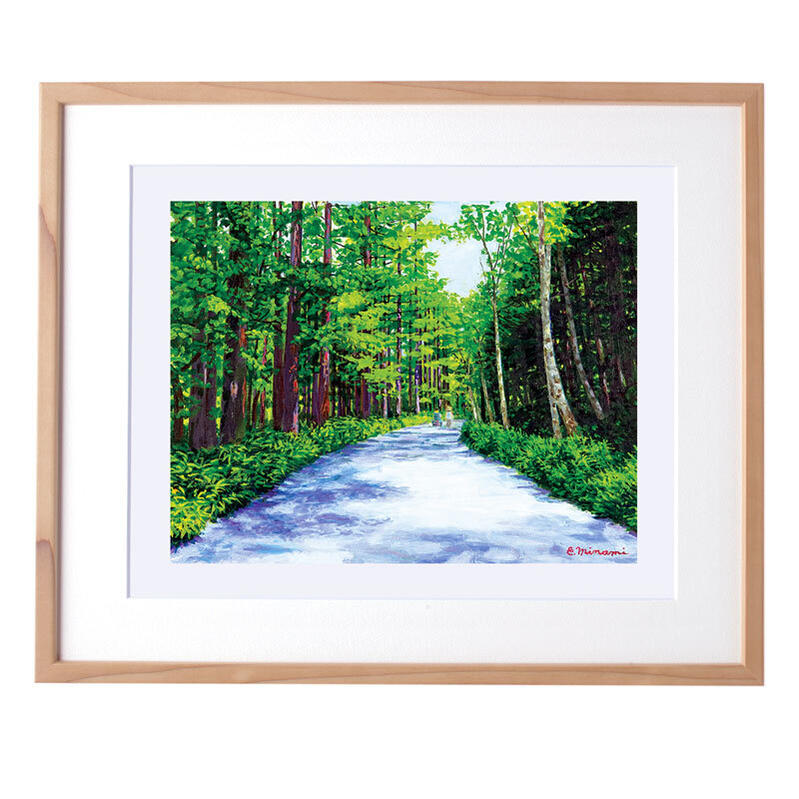 複製画 新品 額入り 障害者 アート 友と歩いた上高地 絵画 インテリア 壁掛け 油絵 風景画 ジークレー プリマグラフィ 飾る絵 プレゼント 障がい者アート ...