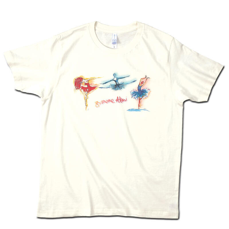 樂天商城 - ＼ 在庫限り ／ Tシャツ レディース 半袖 障害者 アート クルーネック tシャツ 綿100% オフホワイト 男女 バレエダンサー 絵画 プリント プレゼント 障がい者アート 送料無料 在庫限定