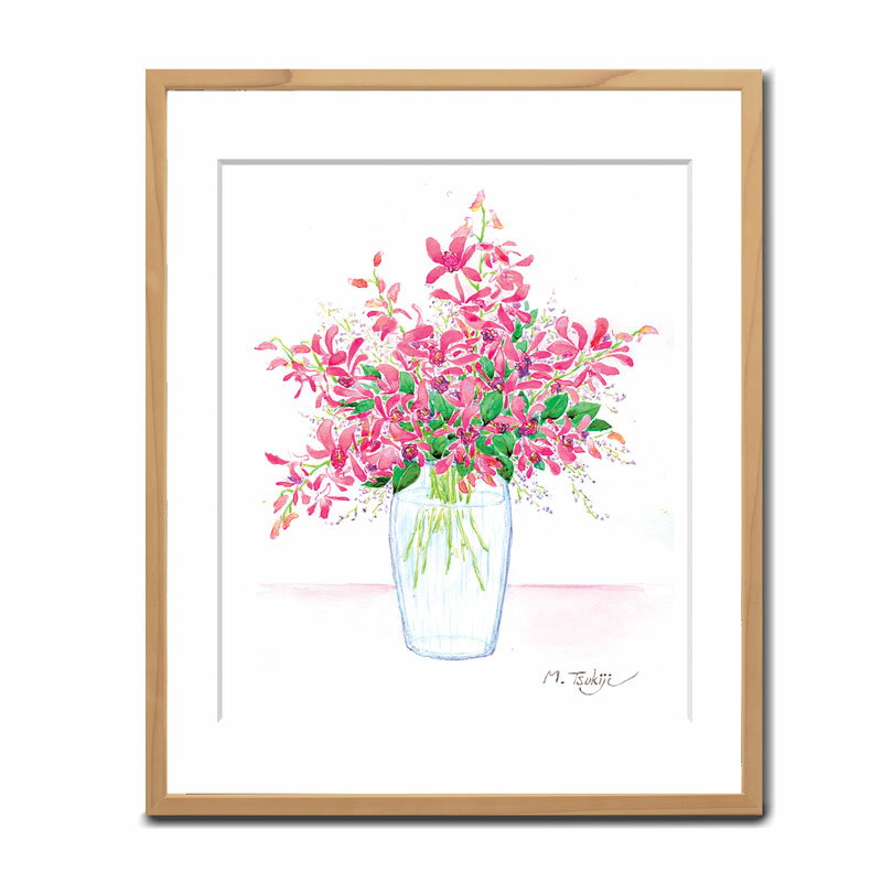 複製画 新品 額入り 障害者 アート 蘭 絵画 インテリア 壁掛け ラン 花 ジークレー プリマグラフィ 夏 秋 飾る絵 プレゼント 障がい者アート 送料無料