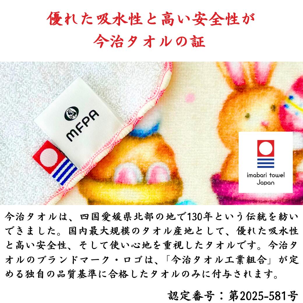 MFPA Japan Shop 口と足で描いた絵のプチタオル 20×20cm 今治タオル ミニハンカチ お手拭タオル ハンドタオル おしぼり 速乾 女の子 男の子 小学生 幼稚園 お礼 誕生日 障がい者アート ポイント消化 39ショップ 1枚 2枚｜アングル2