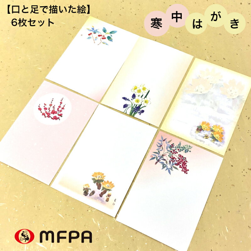 寒中見舞い 絵葉書 6絵柄各1枚 6枚セ